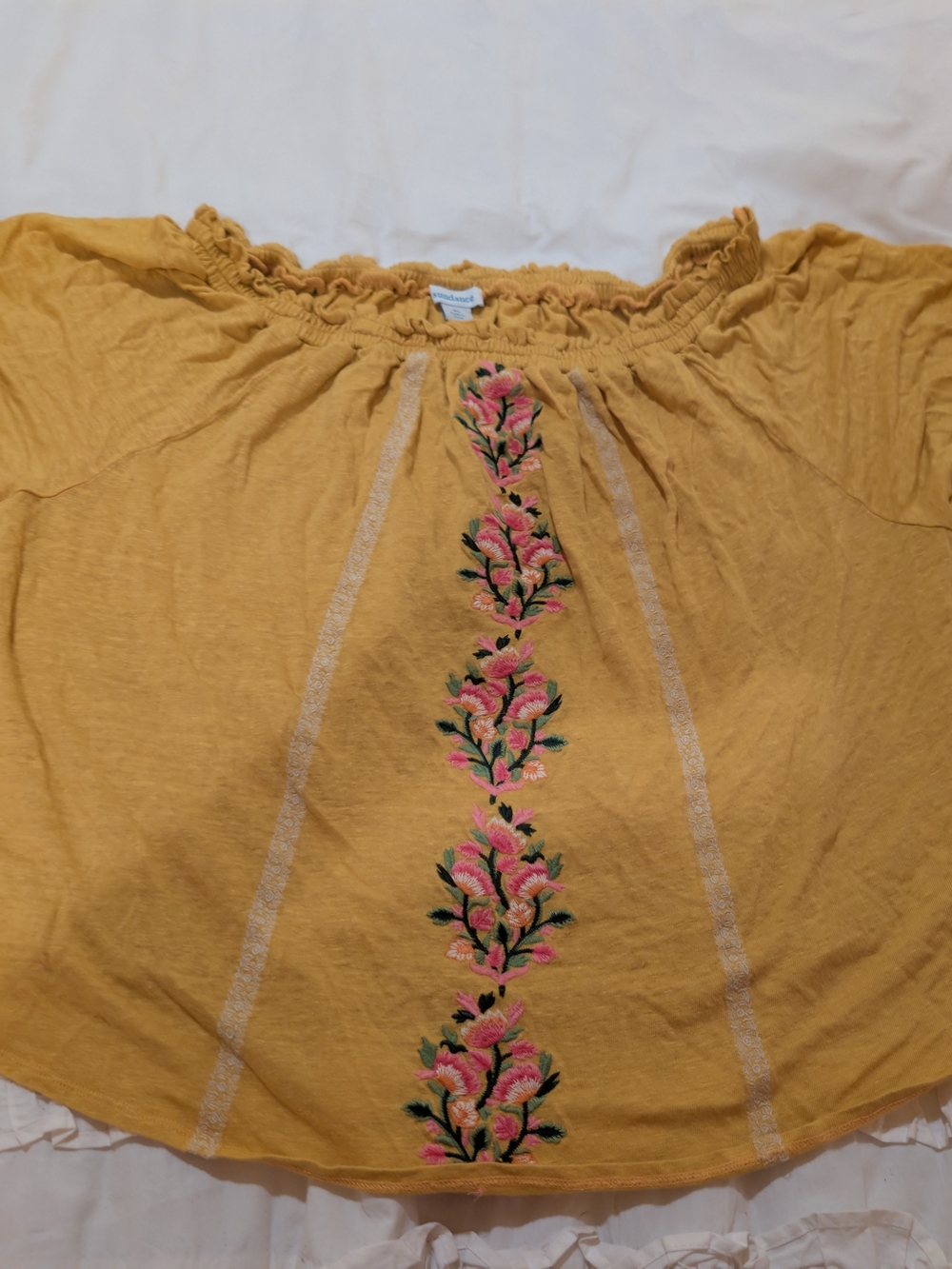 Sundance Embroidered Linen Knit Top XL